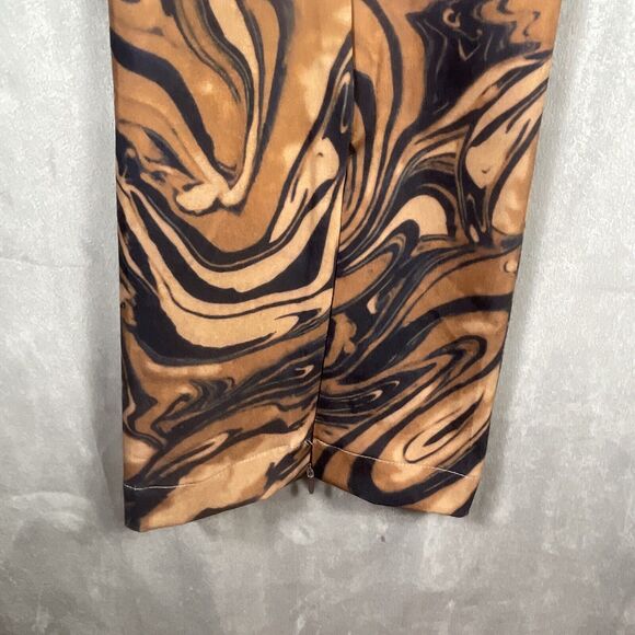 House Of Sunny Mahogany Paradise Party Brown Black‎ Pants Flare Pants Women SZ 4 - Picture 6 of 11